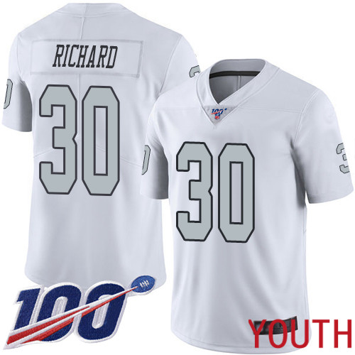 Oakland Raiders Limited White Youth Jalen Richard Jersey NFL Football 30 100th Season Rush Vapor Jersey